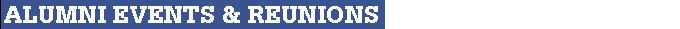 Alumni Events and Reunions